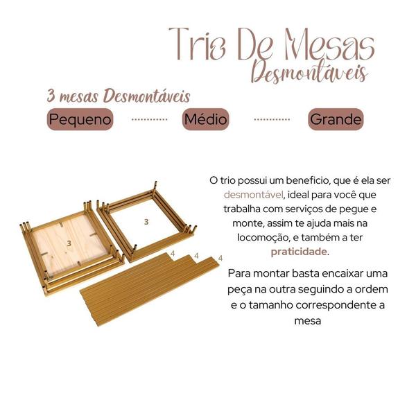 Imagem de Kit Trio De Mesa Dourado/Preto/Cobre Decoração Festas