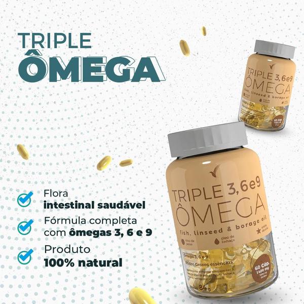 Imagem de Kit Triple Ômega - 3, 6 e 9 - 90 dias - 180 Cápsulas - Eleve Life - Suplemento Alimentar 