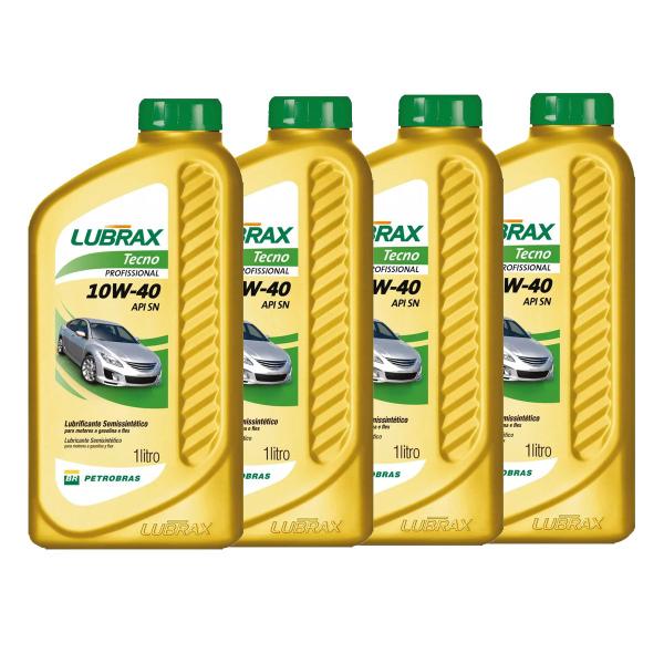 Imagem de Kit Troca de Óleo Lubrificante Lubrax Tecno Profissional 10w40 Semissintético Carro Original 4L