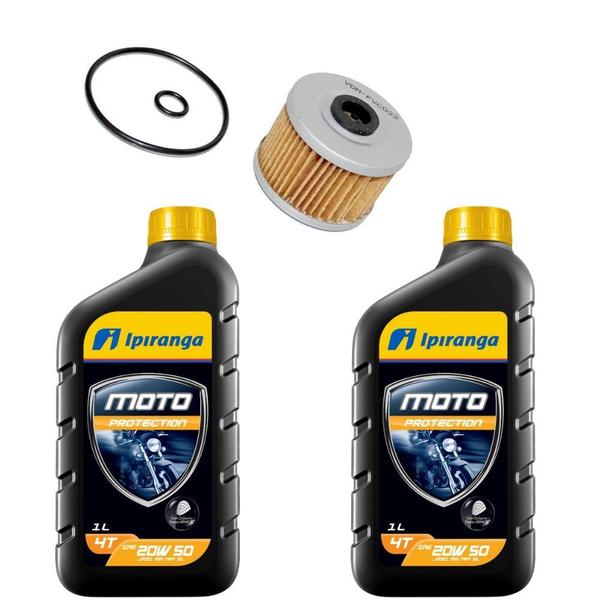 Imagem de Kit Troca Oleo Filtro Cbr 250 Expo Todas 20w50 Ipiranga