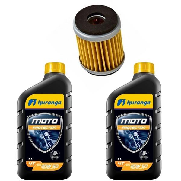 Imagem de Kit Troca Oleo Filtro Fazer 250 Lander X-max 20w50 Ipiranga