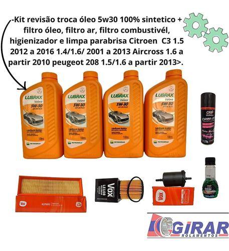 Imagem de Kit Troca Oleo Motor Mto Citroen C3 1.4/1.5/1.6 Aircross 1.6