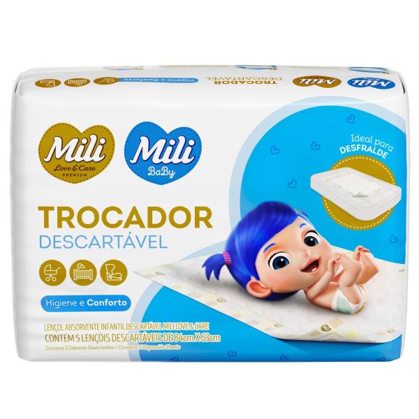 Imagem de Kit trocador descartável mili 84x63 cm com 10 unidades