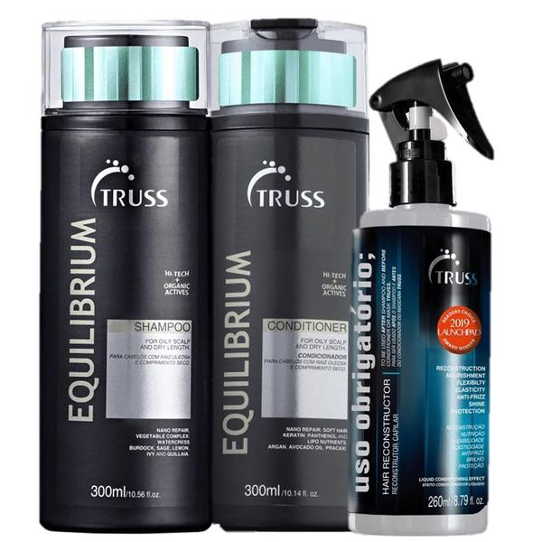 Kit Truss Equilibrium Anti Frizz Cabelos Oleosos (3 Produtos) Kit Truss Equilibrium Anti Frizz Cabelos Oleosos (3 Produtos)