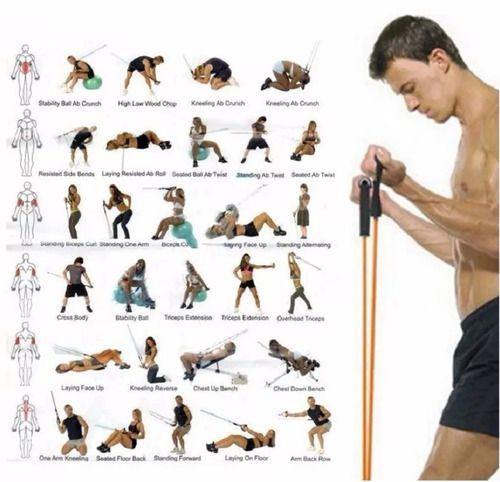 Kit Tubing Elástico 11 Itens Treinamento Funcional Pilates, - Mr Vendas Imagem de Kit Tubing Elástico 11 Itens Treinamento Funcional Pilates,