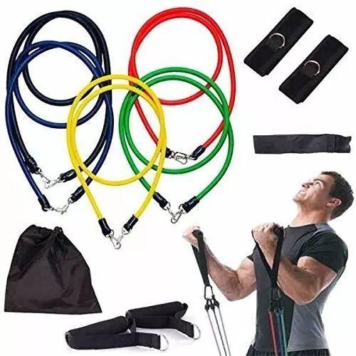 Kit Tubing Elástico 11 Itens Treinamento Funcional Pilates, - Mr Vendas Imagem de Kit Tubing Elástico 11 Itens Treinamento Funcional Pilates,