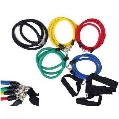 Kit Tubing Elástico 11 Itens Treinamento Funcional Pilates, - Mr Vendas Imagem de Kit Tubing Elástico 11 Itens Treinamento Funcional Pilates,
