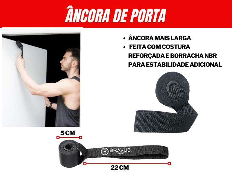 Imagem de Kit Tubing Pro Elástico Extensor 11 Peças 68kg Bravus Sport