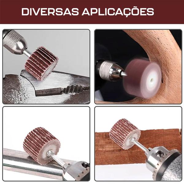 Imagem de Kit Tubos de Lixa Flap Grão 80 a 600 Micro Retífica 16 Peças