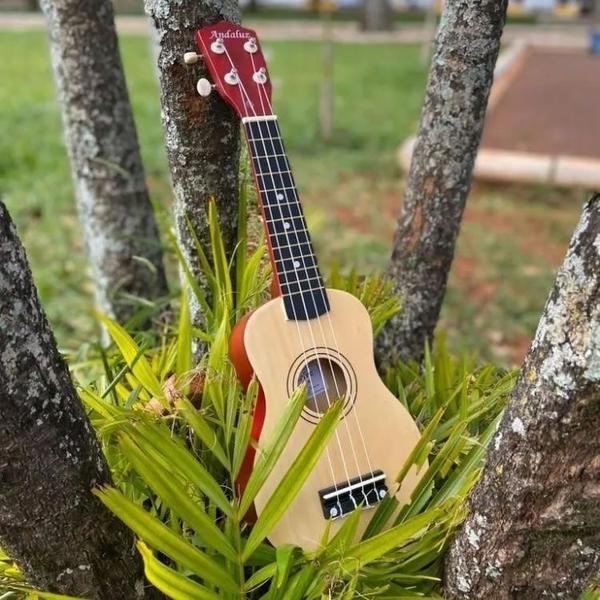 Imagem de Kit Ukulele Barato Acústico Soprano Andaluz Uk-s01 Natural