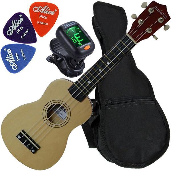 Imagem de Kit Ukulele Barato Acústico Soprano Andaluz Uk-s01 Natural