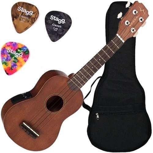 Imagem de Kit Ukulele Eletroacústico Soprano Nylon + Capa Vuk309 Vogga