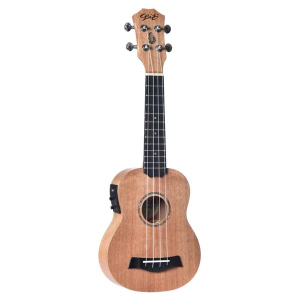 Imagem de Kit Ukulele Seizi Bali Soprano Elétrico Okume Laminado Capa