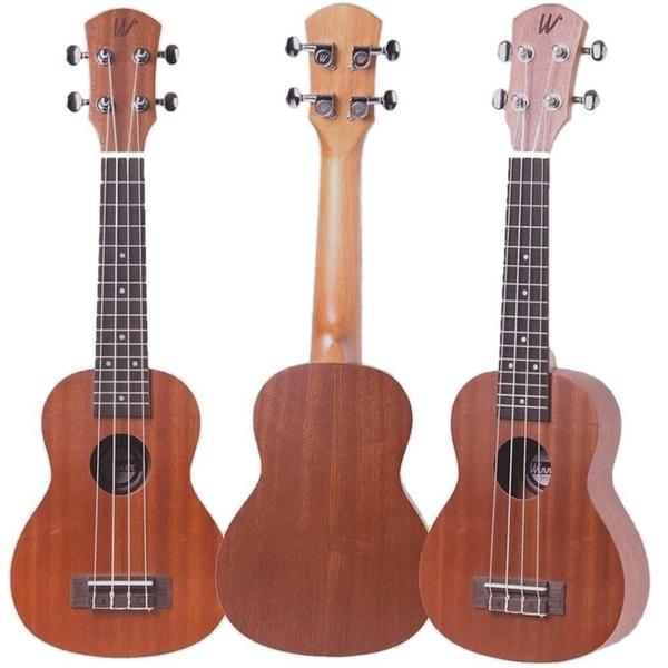 Imagem de Kit Ukulele Soprano Acústico Cordas Aquila Sapele Natural