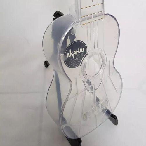 Imagem de Kit Ukulele Soprano Akahai Ghost Transparente Cordas Aquila