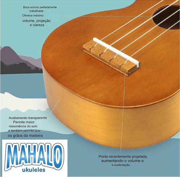 Imagem de Kit Ukulele Soprano Mahalo Marrom Mk1 TBR Aquila Com Capa