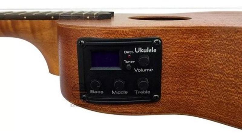 Imagem de Kit Ukulele Tenor Eletrico Sapele Natural 26Se Malibu + Bag