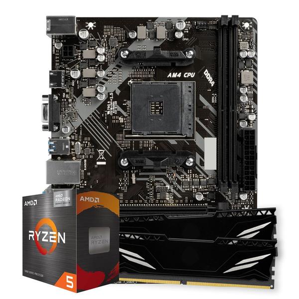 Imagem de Kit Upgrade Gamer, AMD Ryzen 5 5600GT, B450M, 16GB 