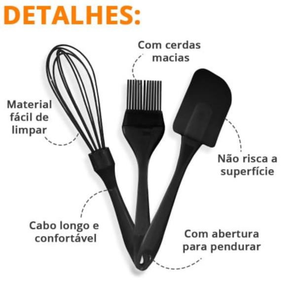 Imagem de Kit Utensilhos de Cozinha de Silicone 3 Peças