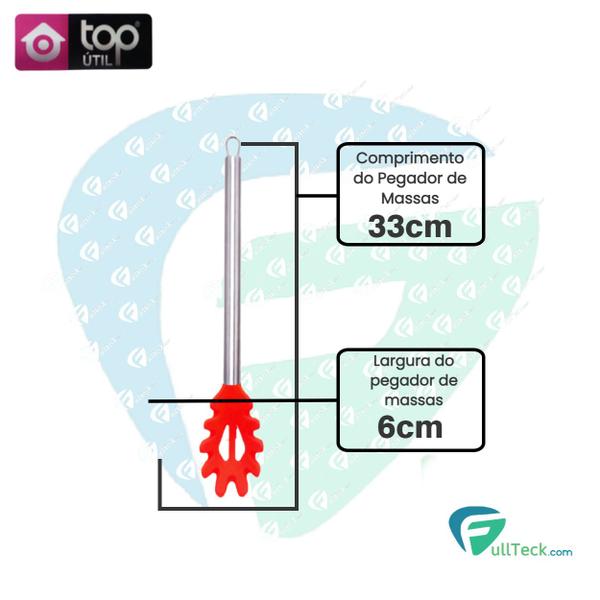 Imagem de Kit Utensílios 6 Peças De Silicone Cabo Aço Inox Vermelha