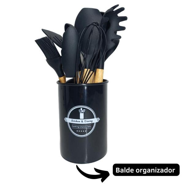 Imagem de Kit Utensílios Cozinha Silicone 12 Peças Antiaderente