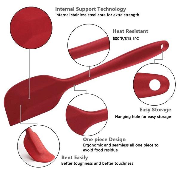 Imagem de Kit Utensílios Cozinha Silicone Espátula 5 Peças Collor