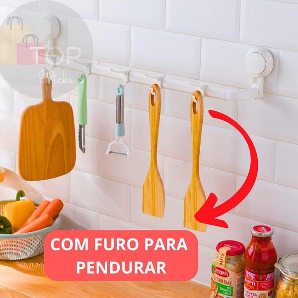 Imagem de Kit Utensílios De bambu Para Cozinha 3 Pçs Colher Espátula E Garfo