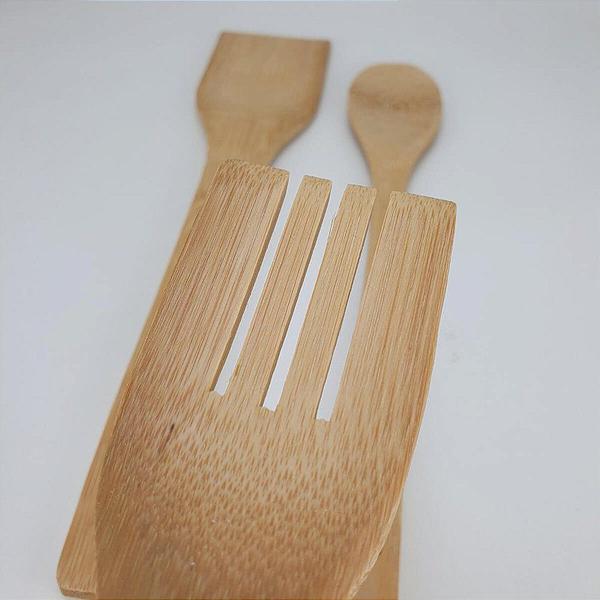 Imagem de Kit Utensílios de Cozinha em Bambu 3 peças