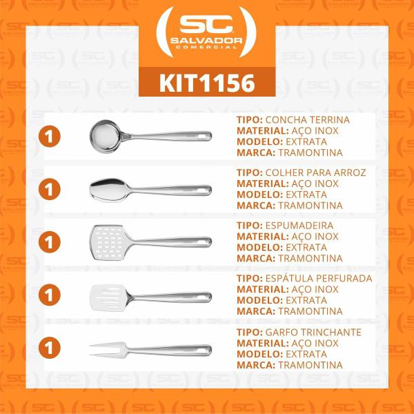 Imagem de Kit Utensílios de Cozinha para Servir e Preparar Extrata Aço Inox 5 Peças - Tramontina