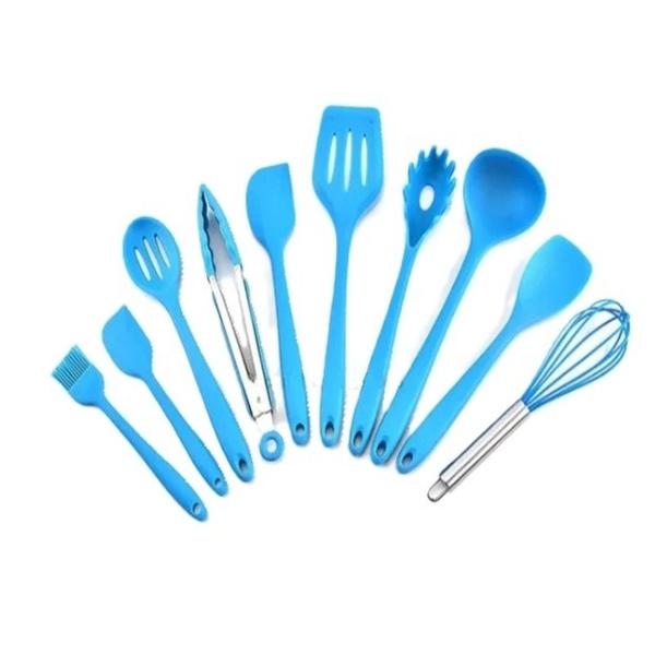 Imagem de Kit Utensílios De Cozinha Todo Em Silicone 10 Peças