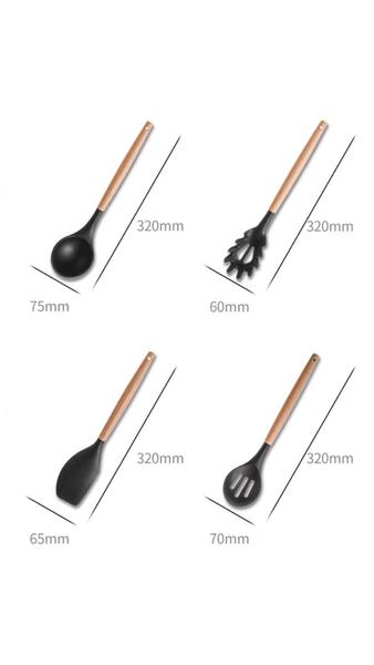 Imagem de Kit Utensílios de Silicone 13 Peças - Preto