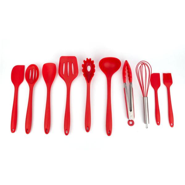 Imagem de Kit Utensílios De Silicone Cozinha Espátula Colher 10 Peças