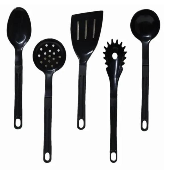 Imagem de Kit Utensílios Espátulas 5 peças Talheres Antiaderente Nylon