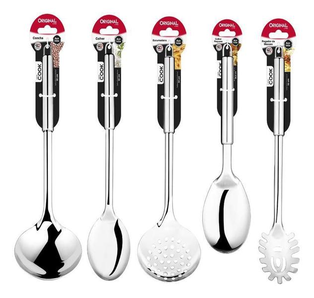 Imagem de Kit Utensílios Para Cozinha 5 Peças Aço Inox