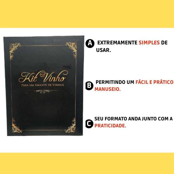 Imagem de Kit Utensilios para Vinho Livro 5 Peças Premium