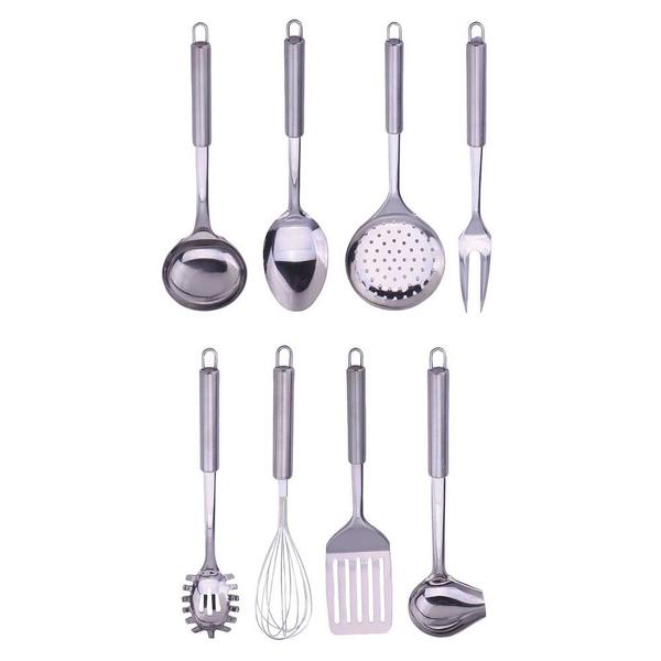 Imagem de Kit Utensílios Premium 8 Peças Inox Colher Concha Espátula