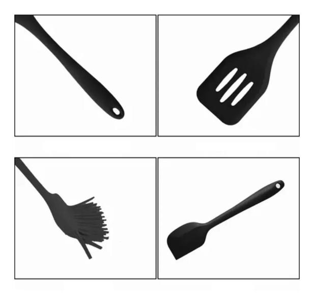 Kit Utensílios Silicone Cozinha 5 Peças - Shopmix Imagem de Kit Utensílios Silicone Cozinha 5 Peças