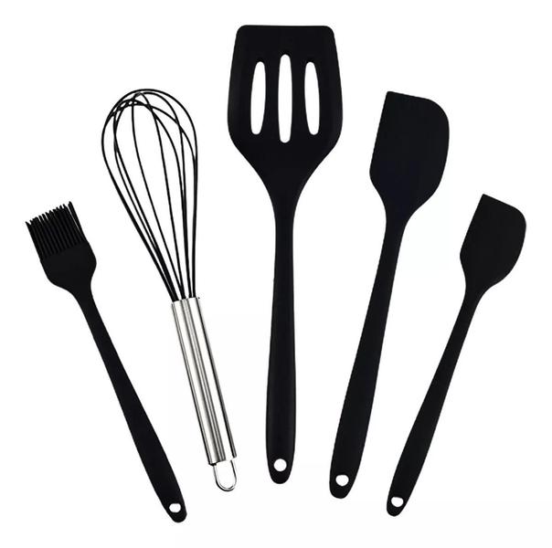 Kit Utensílios Silicone Cozinha 5 Peças - Shopmix Imagem de Kit Utensílios Silicone Cozinha 5 Peças