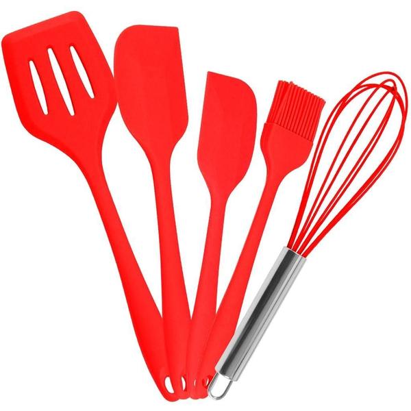 Kit Utensílios Silicone Cozinha 5 Peças - Shopmix Imagem de Kit Utensílios Silicone Cozinha 5 Peças
