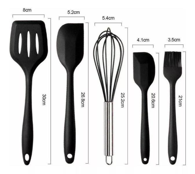 Imagem de Kit Utensílios Silicone Cozinha 5 Peças