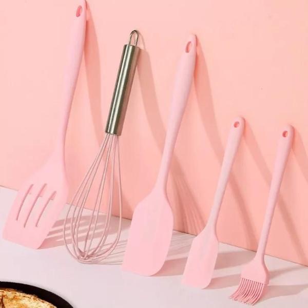 Kit Utensílios Silicone Cozinha 5 Peças - Shopmix Imagem de Kit Utensílios Silicone Cozinha 5 Peças