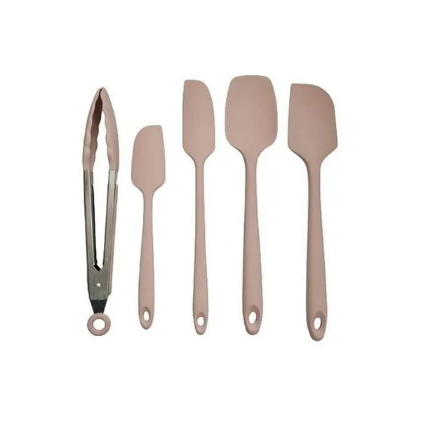 Imagem de Kit Utensílios Silicone Espátula Pegador Confeitaria 5 Peças