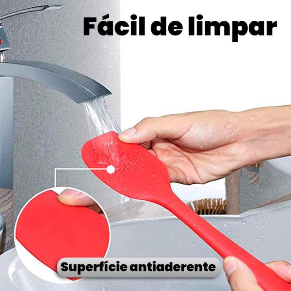 Imagem de Kit Utensílios Talheres Silicone Maciço 6 Peças Espátulas Pegador Batedor Fouet Utensílios Cozinha