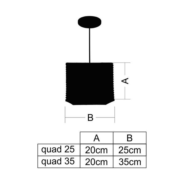 Imagem de Kit Utron 2 Lustres Luminária Pendente Junco Quadrado 35cm