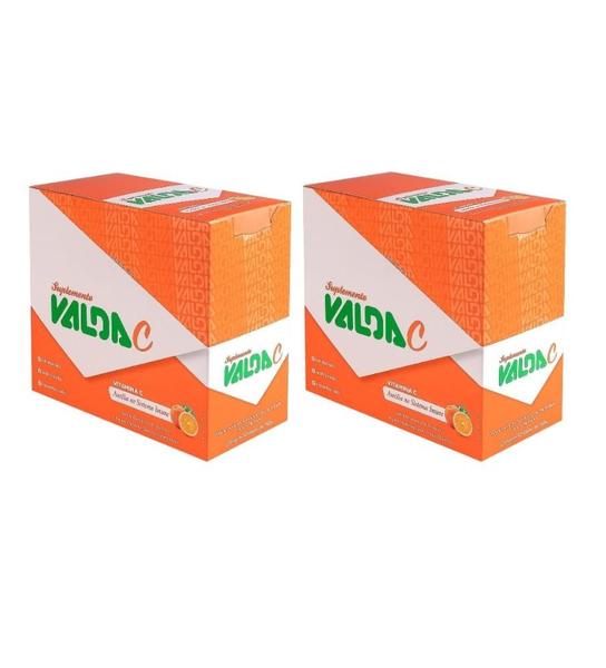 Imagem de Kit Valda C Sabor Laranja Mentolada Com 2 Caixas Com 10 Latas De 50g Cada