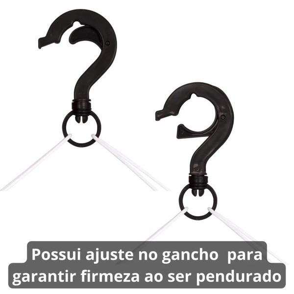 Imagem de Kit Varal de Chao Preto Aco 75 Cm Slim + Mini Varal Redondo + 24 Pregadores Lavanderia Mor