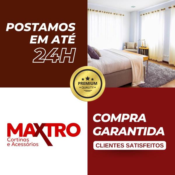 Imagem de Kit varão de aço simples metalizado 2 metros 19mm 3 suportes c/ emenda