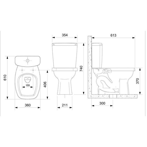 Imagem de Kit Vaso Sanitário + Caixa Acoplada + Acessórios de Fixação Celite Like Branco