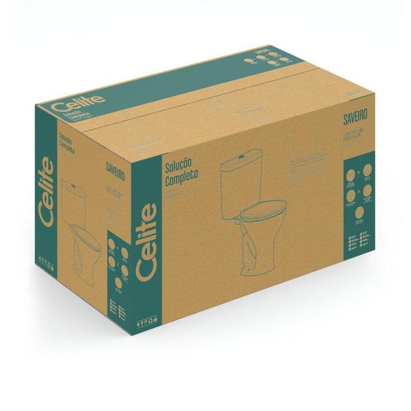 Kit Vaso Sanitário com Caixa Acoplada e Assento Saveiro Celite Imagem de Kit Vaso Sanitário com Caixa Acoplada e Assento Saveiro Celite