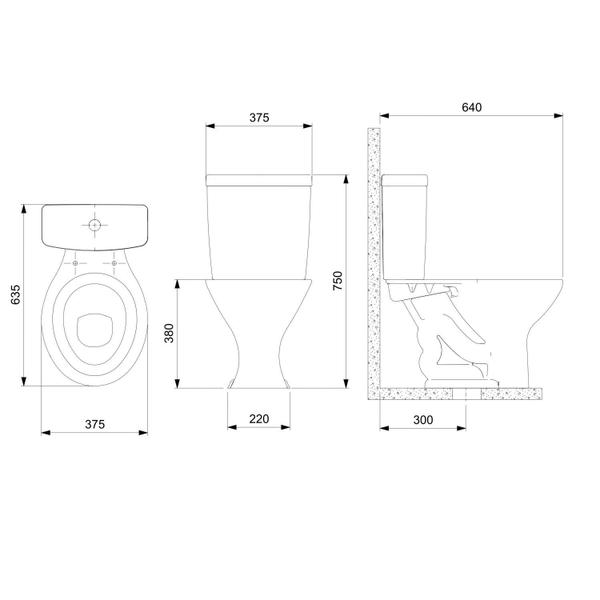 Kit Vaso Sanitário com Caixa Acoplada e Assento Saveiro Celite Imagem de Kit Vaso Sanitário com Caixa Acoplada e Assento Saveiro Celite